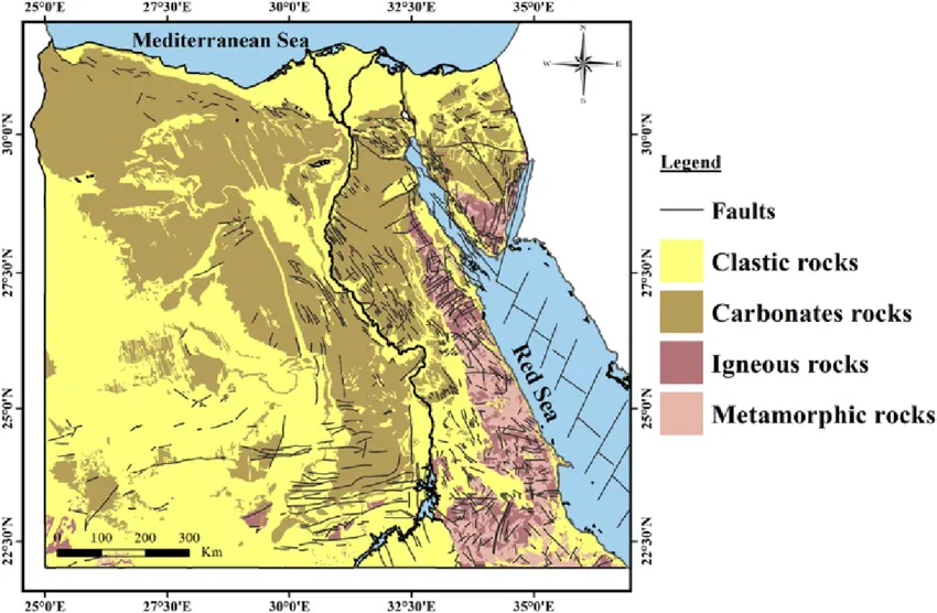 Geologische kaart Egypte