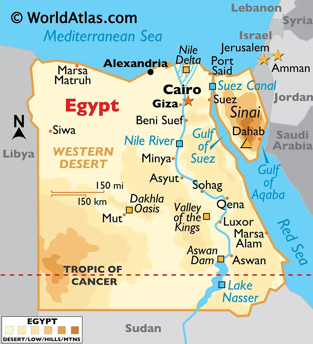 Kaart van Egypte