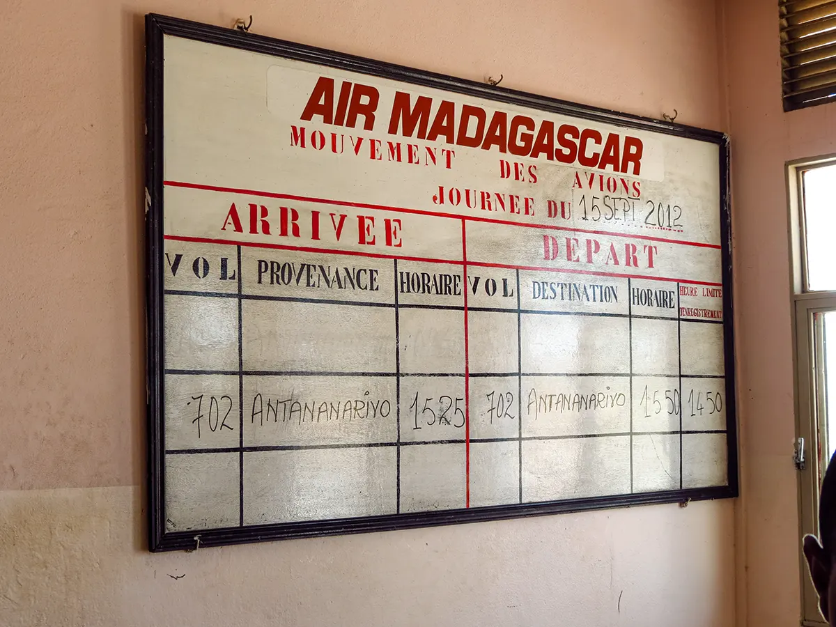 Vlucht naar Tulear, gecancelled