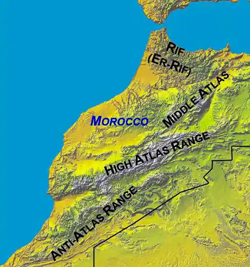 Atlas mountain ranges